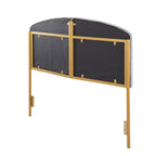 Lindsey Headboard - Gold Steel, Grey Velvet