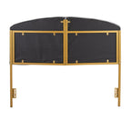 Lindsey Headboard - Gold Steel, Grey Velvet