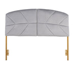 Lindsey Headboard - Gold Steel, Grey Velvet