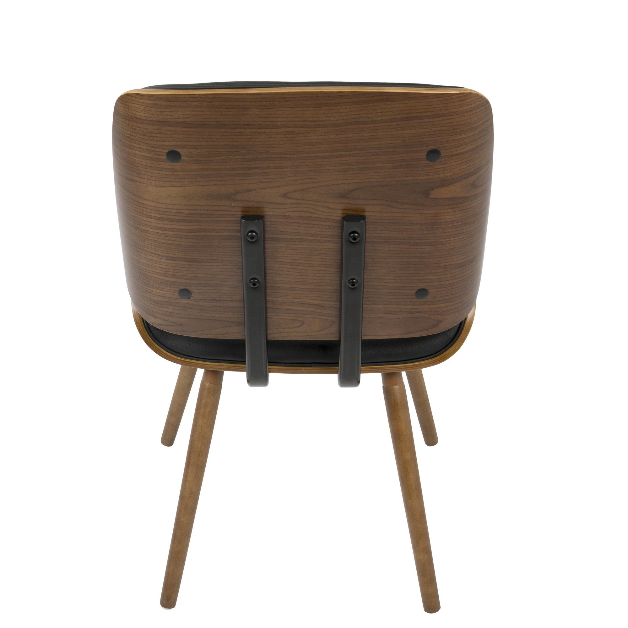 Lombardi Chair - Set of 2 - Walnut Wood, Black PU