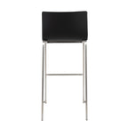 Mara 30" Fixed-Height Barstool - Set of 2 - Stainless Steel, Black PU