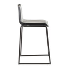 Mara 26" Fixed-Height Counter Stool - Set of 2 - Black Metal, Black PU