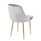 Marcel Dining Chair - Set of 2 - Gold Metal, Silver Velvet