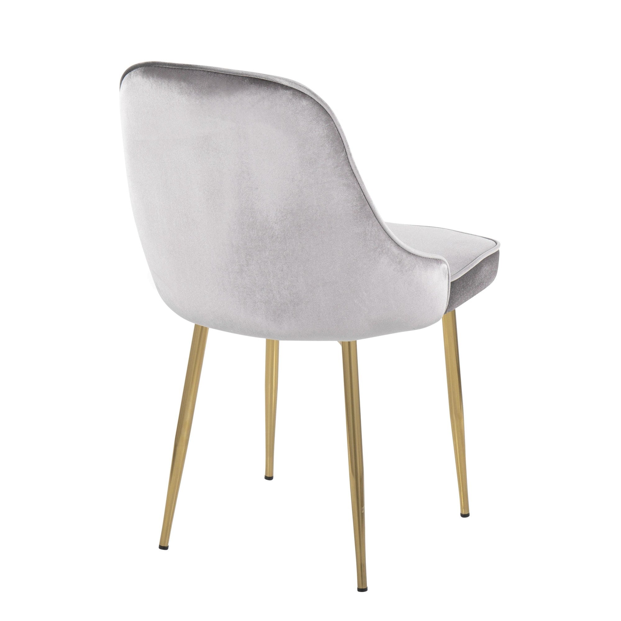 Marcel Dining Chair - Set of 2 - Gold Metal, Silver Velvet