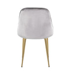 Marcel Dining Chair - Set of 2 - Gold Metal, Silver Velvet