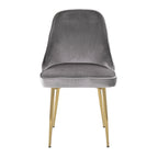 Marcel Dining Chair - Set of 2 - Gold Metal, Silver Velvet