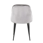Marcel Dining Chair - Set of 2 - Black Metal, Silver Velvet