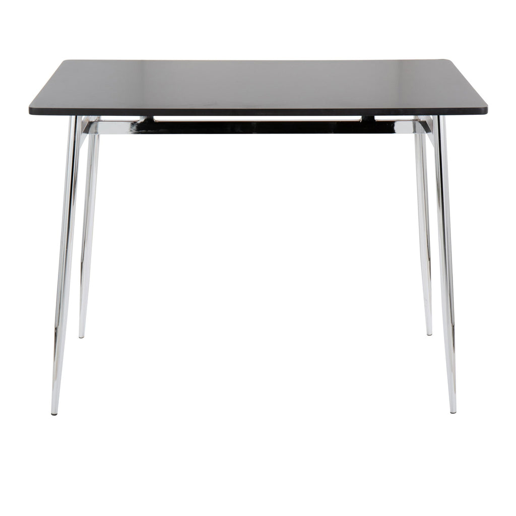 Marcel Counter Table - Chrome Metal, Black Wood