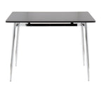 Marcel Counter Table - Chrome Metal, Black Wood