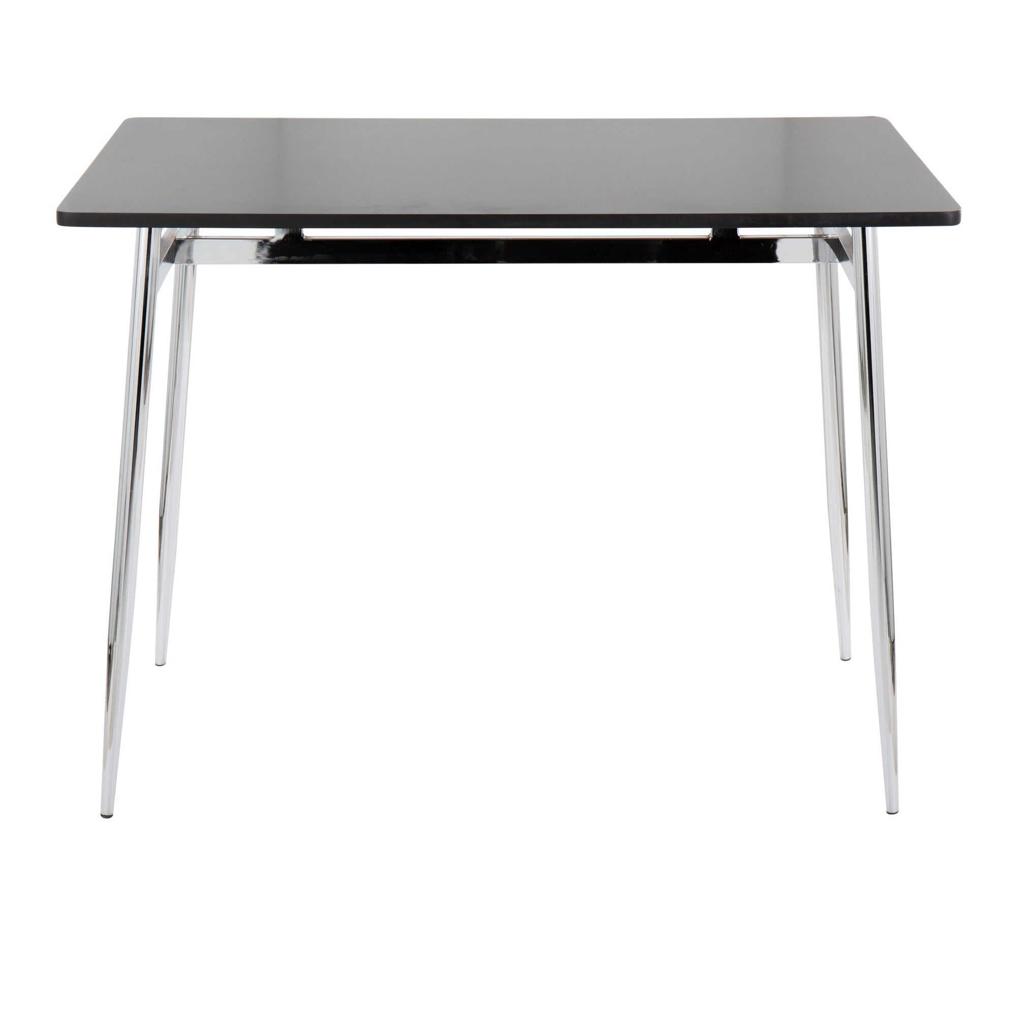 Marcel Counter Table - Chrome Metal, Black Wood