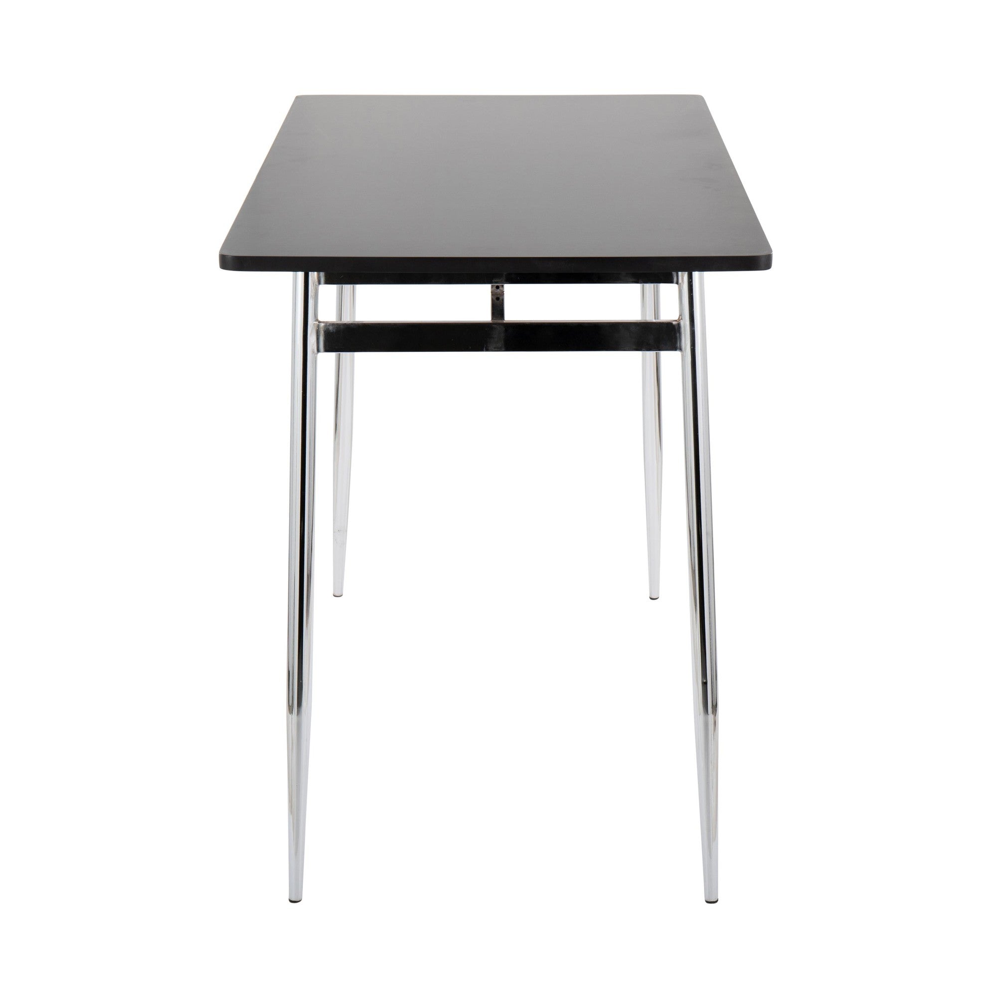 Marcel Counter Table - Chrome Metal, Black Wood