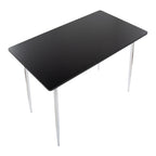 Marcel Counter Table - Chrome Metal, Black Wood