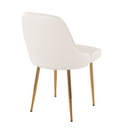 Marcel Dining Chair - Set of 2 - Gold Metal, White PU