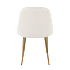 Marcel Dining Chair - Set of 2 - Gold Metal, White PU