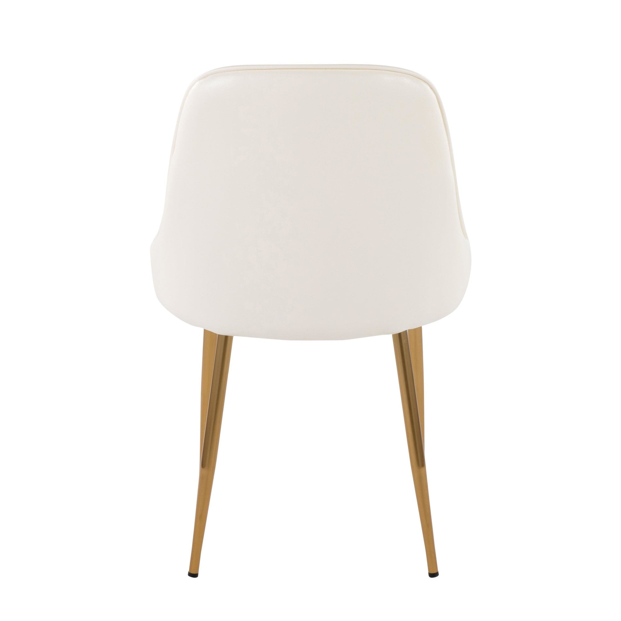 Marcel Dining Chair - Set of 2 - Gold Metal, White PU