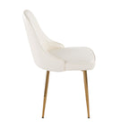 Marcel Dining Chair - Set of 2 - Gold Metal, White PU