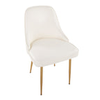 Marcel Dining Chair - Set of 2 - Gold Metal, White PU