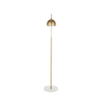 March Floor Lamp - White Marble, Antique Brass Metal