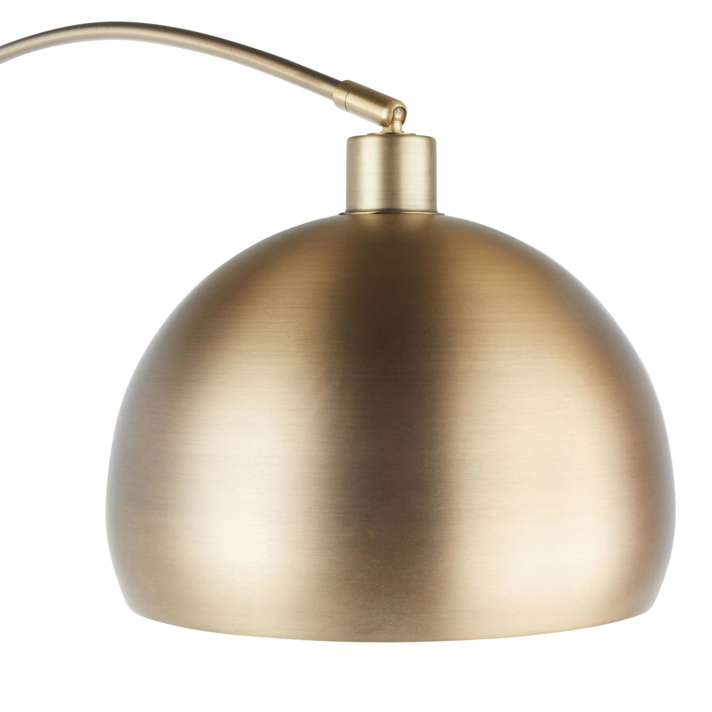March Floor Lamp - White Marble, Antique Brass Metal