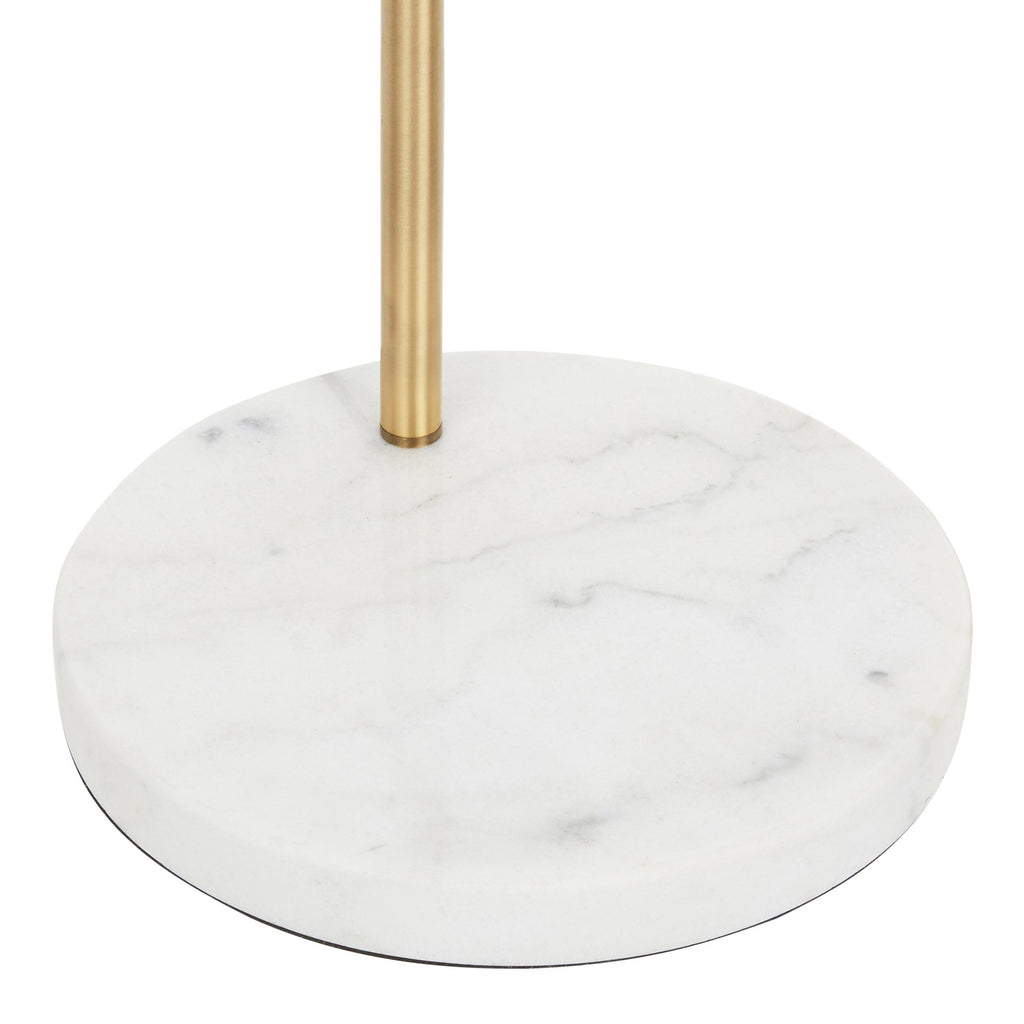 March Floor Lamp - White Marble, Antique Brass Metal
