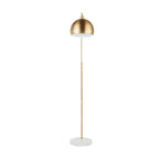 March Floor Lamp - White Marble, Antique Brass Metal