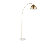 March Floor Lamp - White Marble, Antique Brass Metal