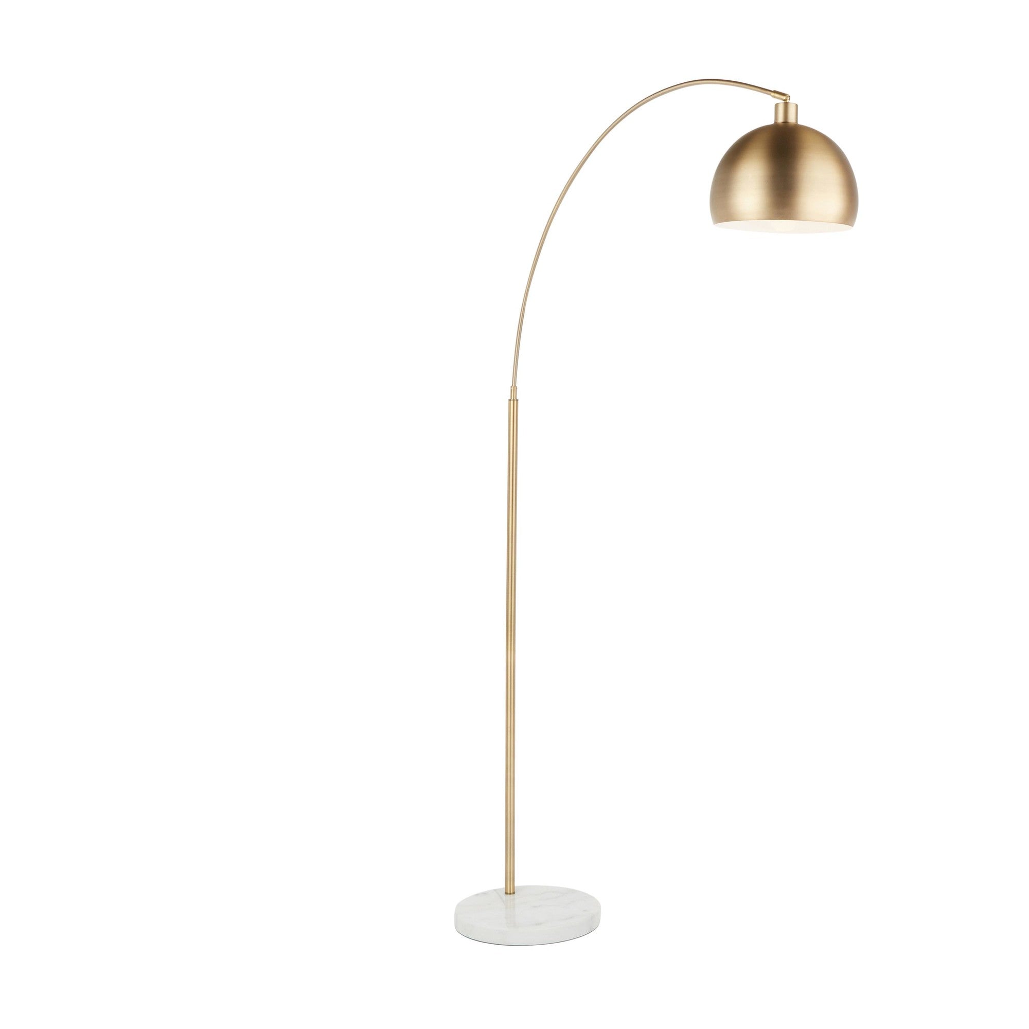 March Floor Lamp - White Marble, Antique Brass Metal