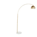 March Floor Lamp - White Marble, Antique Brass Metal