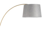 March Floor Lamp - White Marble, Antique Brass, Grey Linen