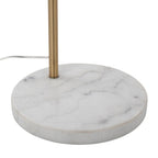 March Floor Lamp - White Marble, Antique Brass, Grey Linen