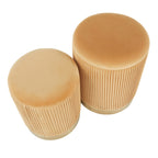 Marla Nesting Pleated Ottoman Set - Gold Metal, Orange Velvet