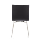 Mason Upholstered Chair - Set of 2 - Brushed Stainless Steel, Black PU