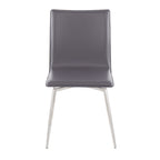 Mason Upholstered Chair - Set of 2 - Brushed Stainless Steel, Grey PU