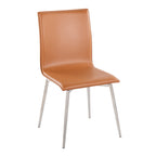 Mason Upholstered Chair - Set of 2 - Stainless Steel, Camel PU