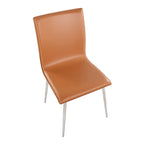 Mason Upholstered Chair - Set of 2 - Stainless Steel, Camel PU