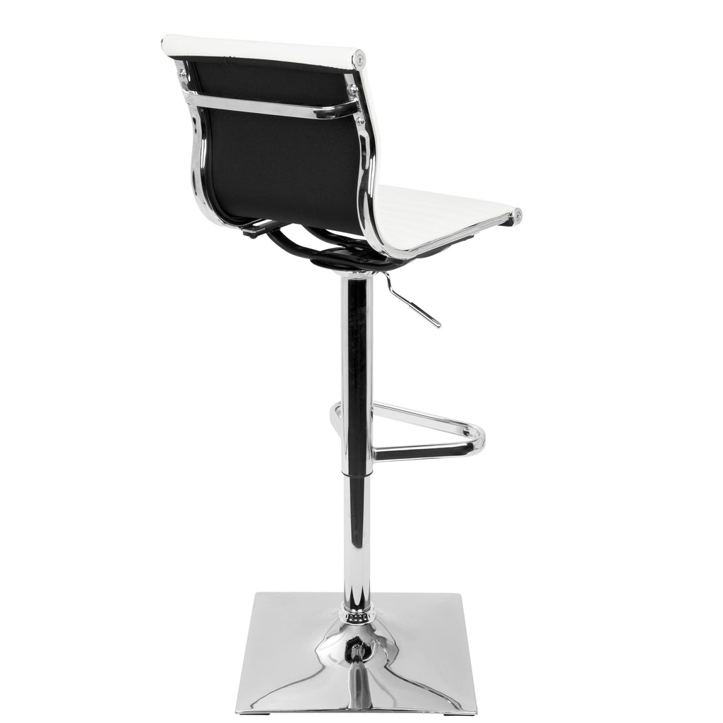 Masters Adjustable Barstool - Chrome, White PU
