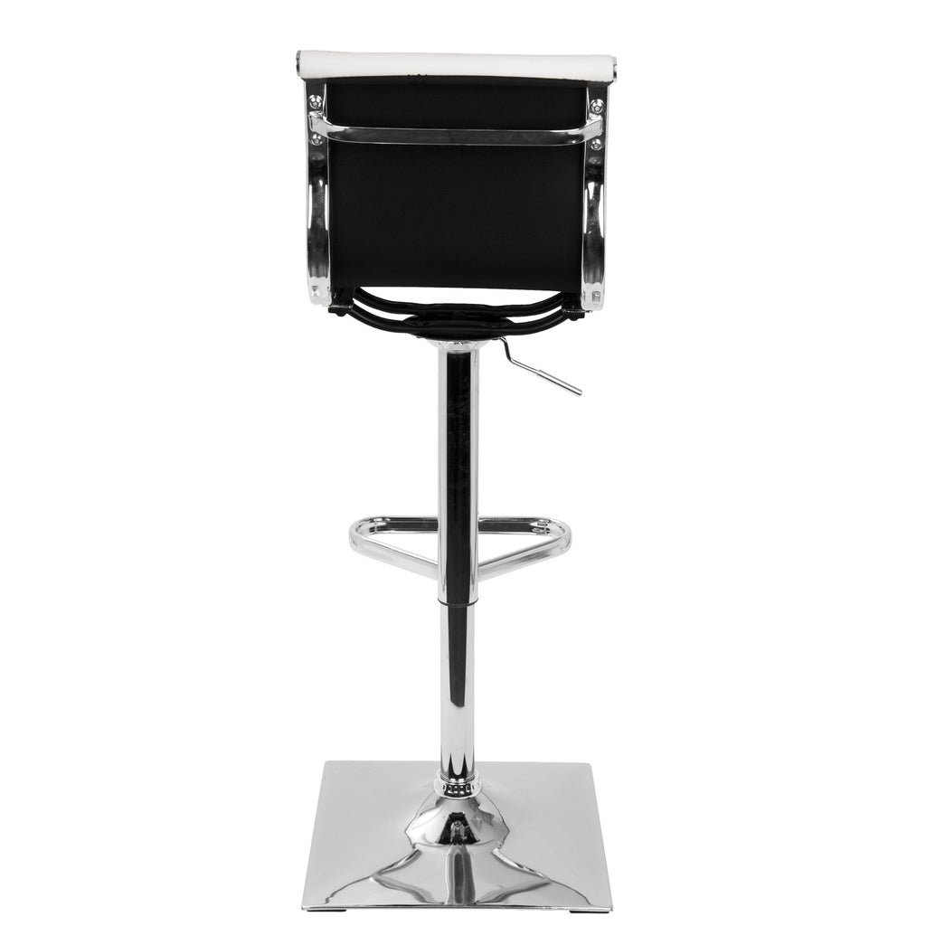 Masters Adjustable Barstool - Chrome, White PU