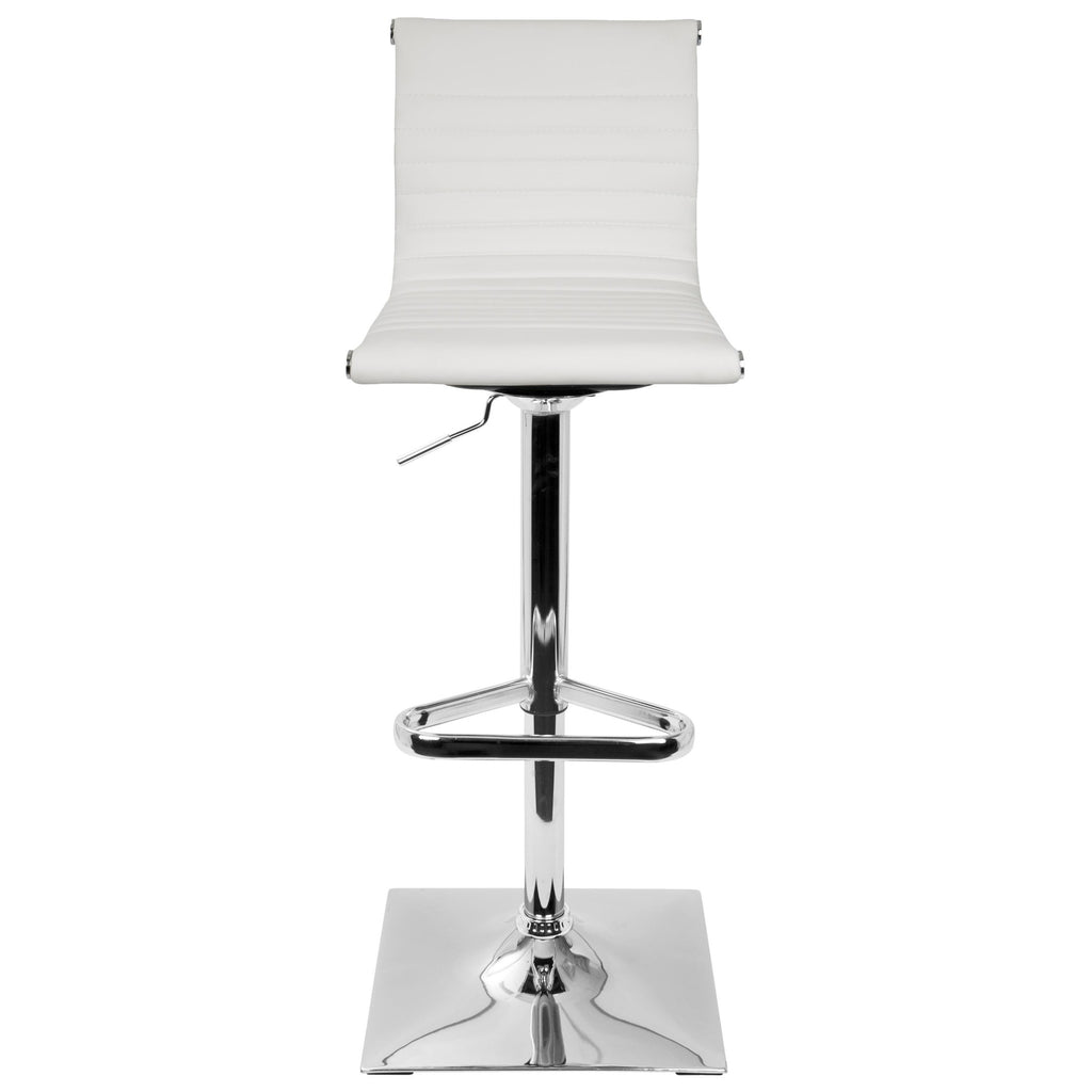 Masters Adjustable Barstool - Chrome, White PU
