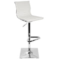 Masters Adjustable Barstool - Chrome, White PU