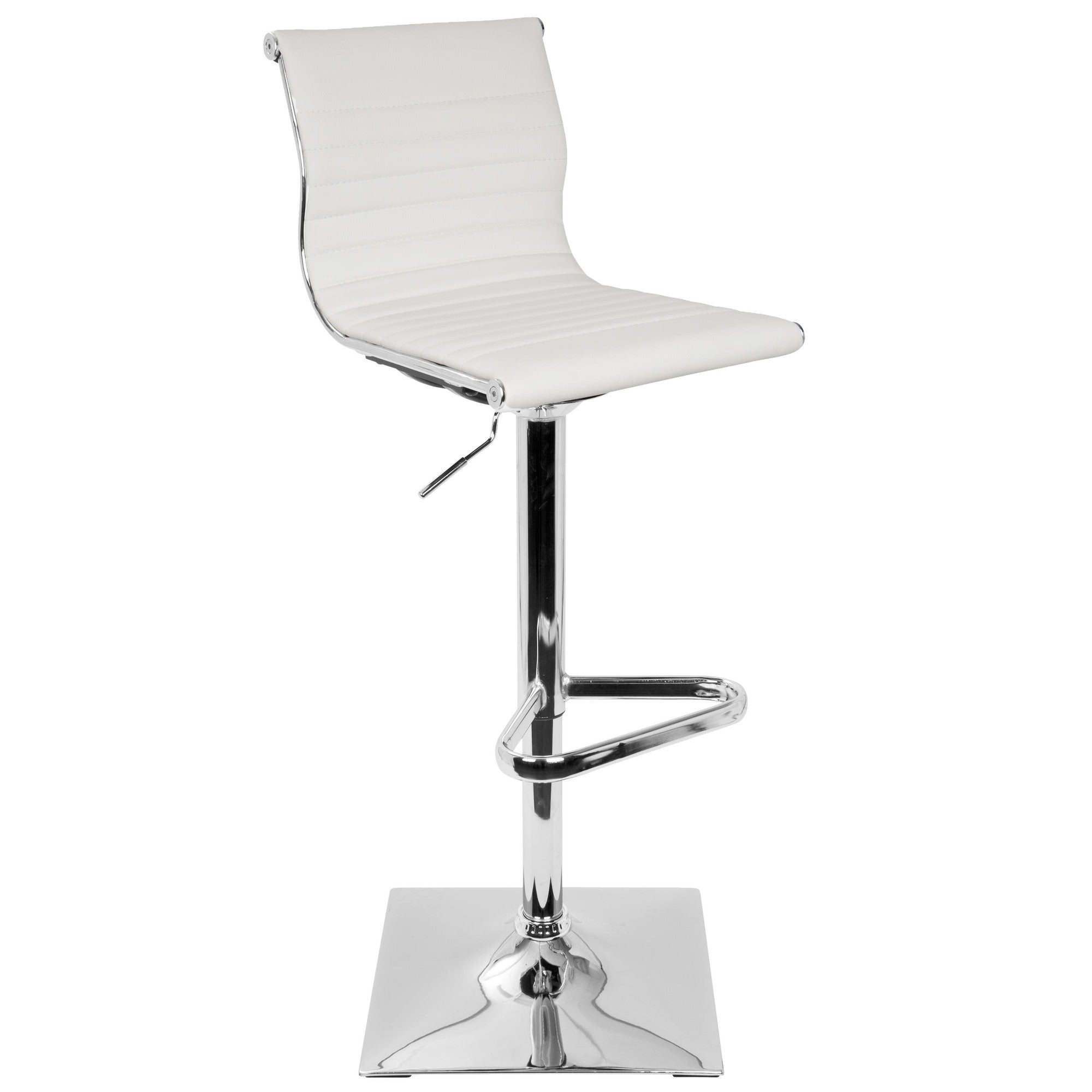 Masters Adjustable Barstool - Chrome, White PU