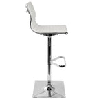 Masters Adjustable Barstool - Chrome, White PU