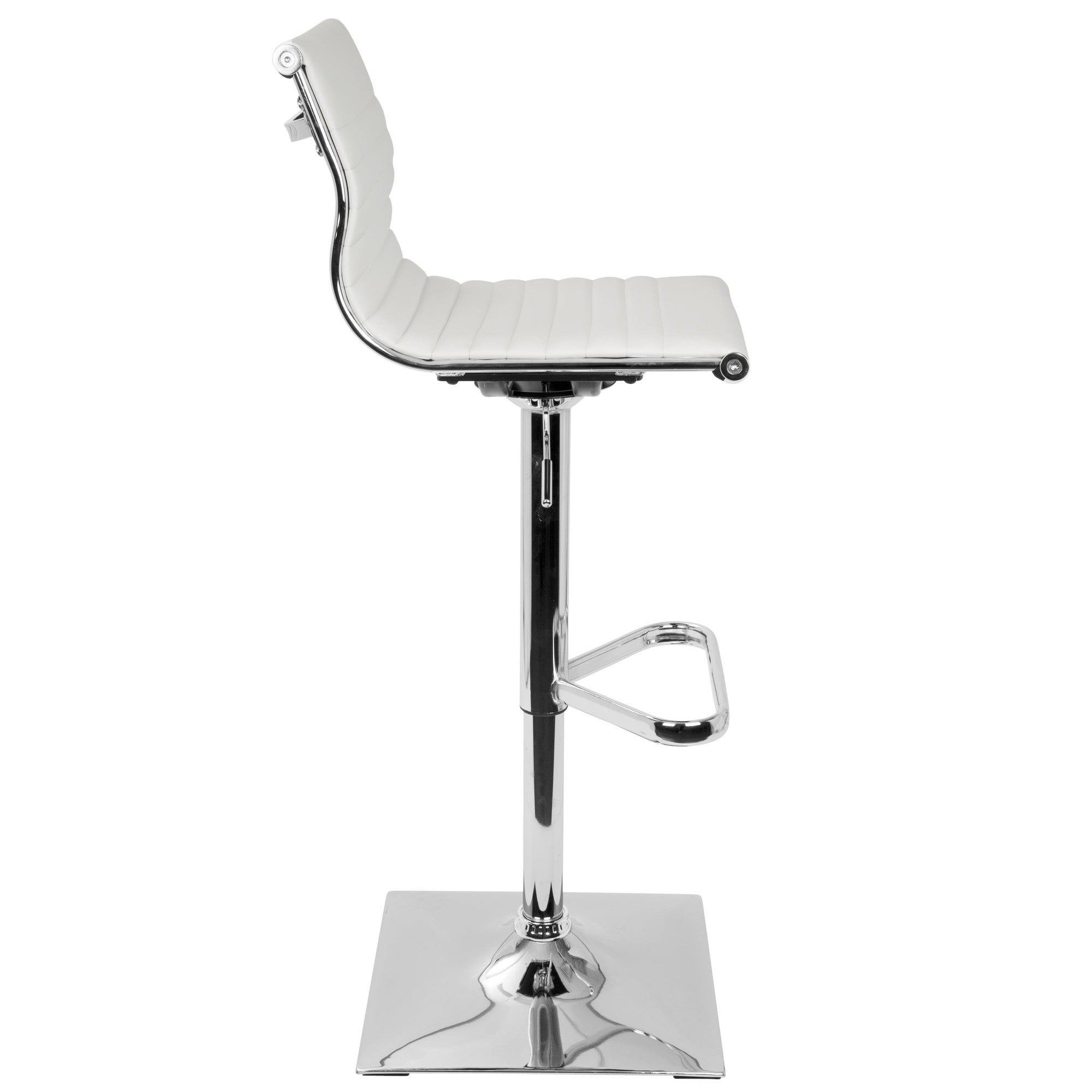 Masters Adjustable Barstool - Chrome, White PU