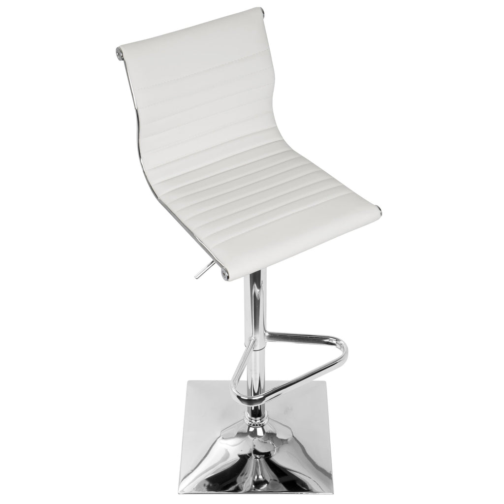 Masters Adjustable Barstool - Chrome, White PU