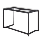 Masters Office Desk - Black Steel, Clear Glass