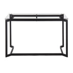 Masters Office Desk - Black Steel, Clear Glass