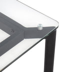 Masters Office Desk - Black Steel, Clear Glass