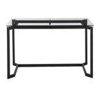 Masters Office Desk - Black Steel, Clear Glass