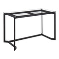 Masters Office Desk - Black Steel, Clear Glass