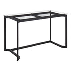 Masters Office Desk - Black Steel, Clear Glass