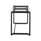 Masters Office Desk - Black Steel, Clear Glass